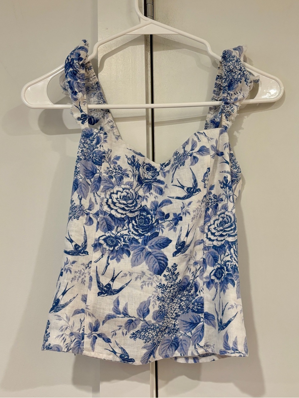 Reformation blue floral tank top